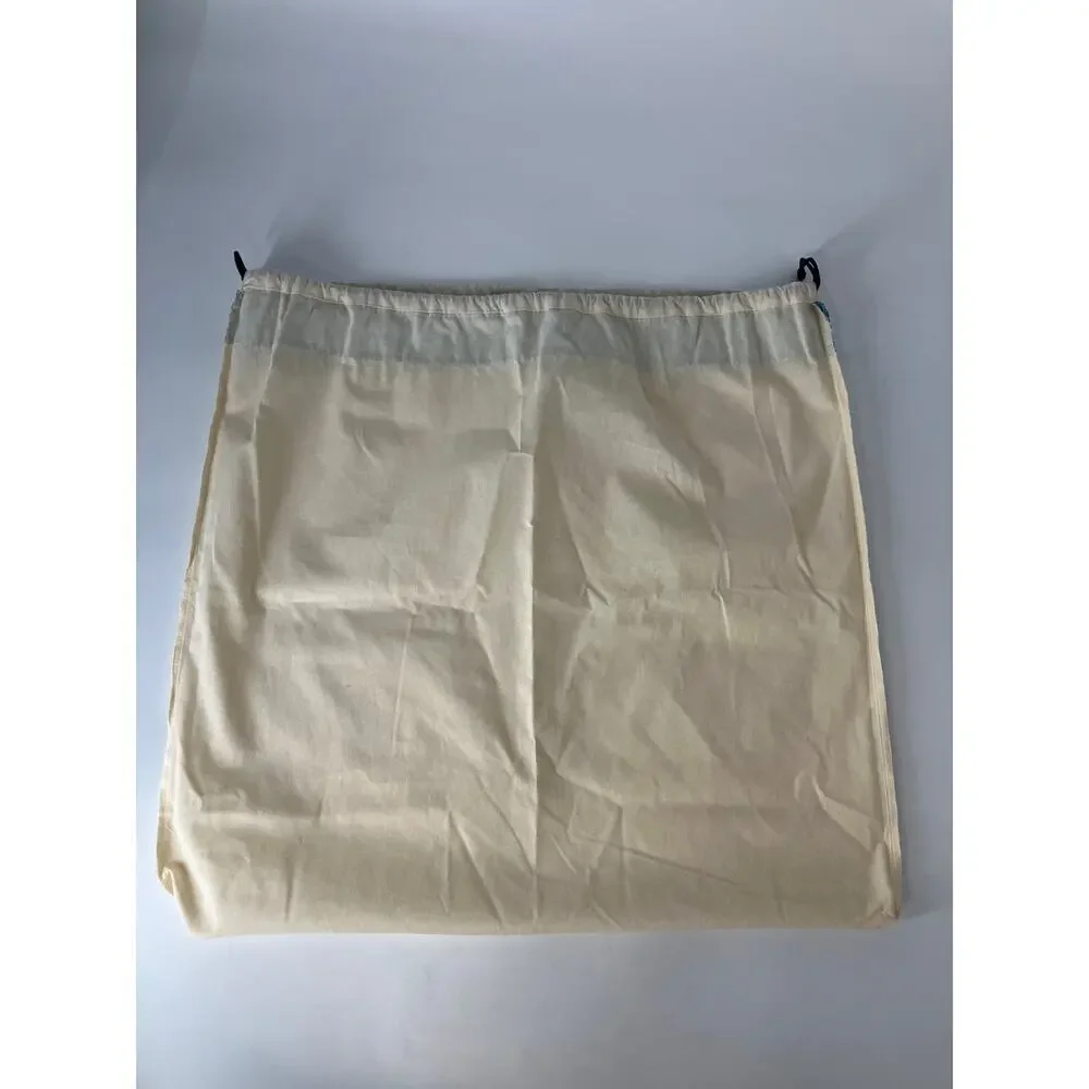 TORY BURCH CREAM DRAW STRING DUST BAG WITH BLUE TRIM